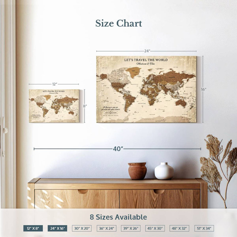 Pin's de voyage personnalisé World Milstead, H 16 po x l 24 po, Oui
