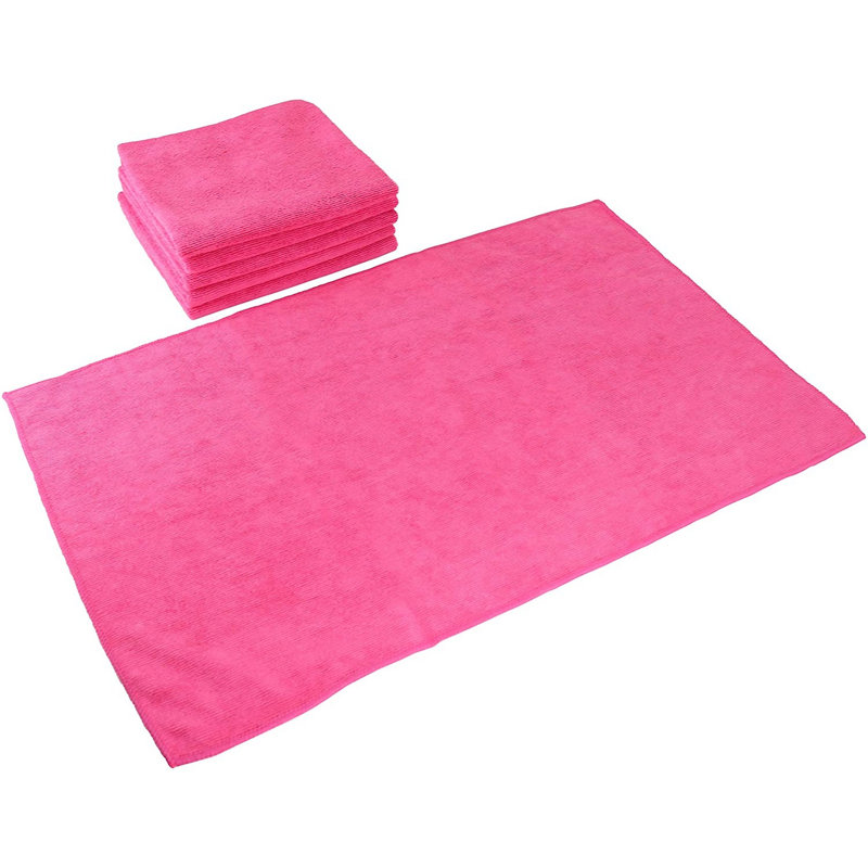 Miktat Smart Choice 300 GSM Light Weight Microfiber 16x27 Hand Towel (Pack of 12), Hot Pink