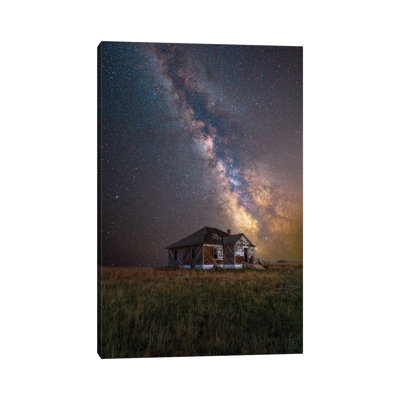 Starry Night Milky Way Over Old Home On The Colorado Eastern Plains by Daniel Forster - Gallery-Wrapped Canvas Giclée on Canvas