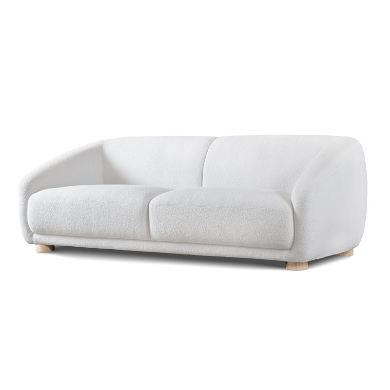 Celal Modern Loveseat, White, 29" H x 87.5" W x 38" D