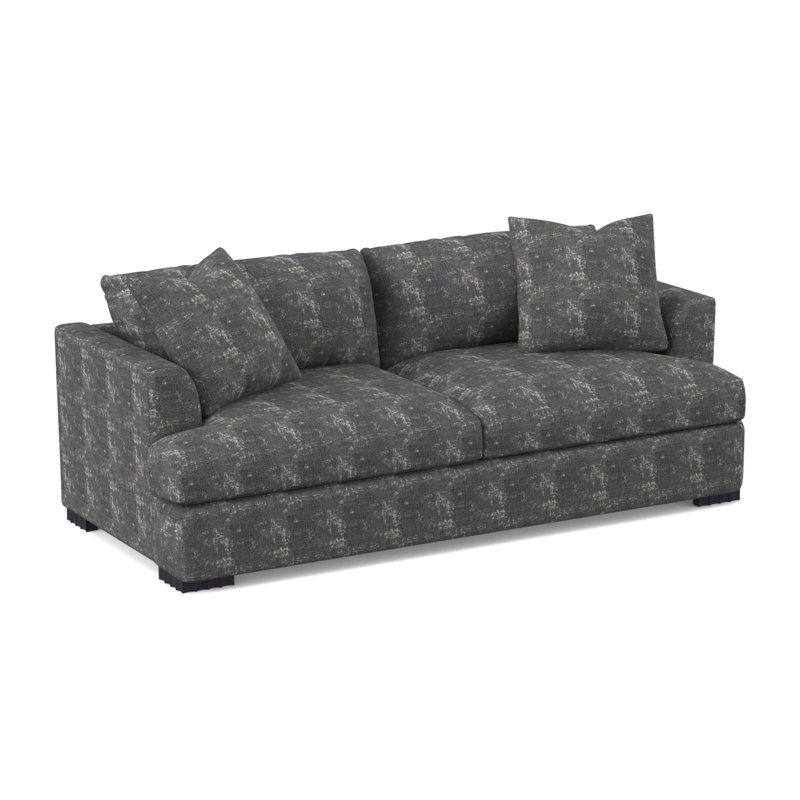 Lucia Boucle and Velvet Sofa, UV-Rollo Linen, Vintage Ebony