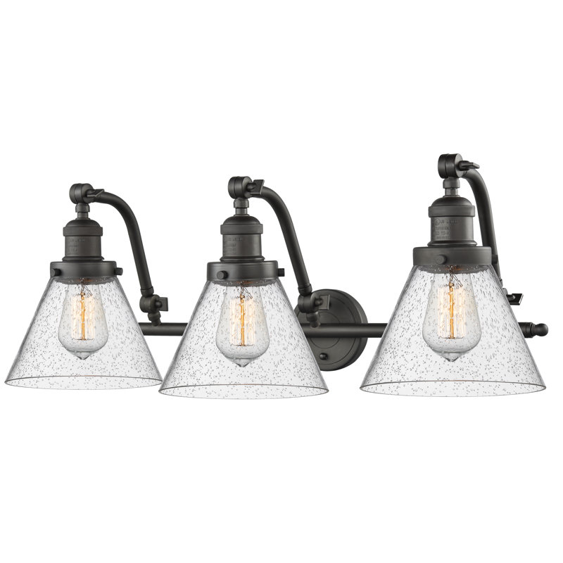 Plumlee 3 - Light Dimmable Vanity Light, No Bulb Included, Smoked, Oil Rubbed Bronze