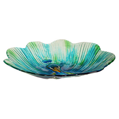 Glass Single Tier Birdbath