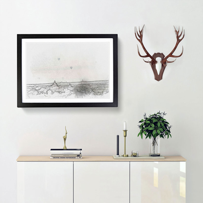 Hot Air Balloons over Myanmar in Abstract - Picture Frame Graphic Art Print, 62cm H x 87cm W x 2cm D, Black Framed