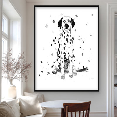 Dalmatian Dog Framed Matted Print - Black & White Home Decor
