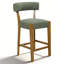 Tabouret de bar 26 po à hauteur de comptoir avec structure en bois massif-379019871-379019872