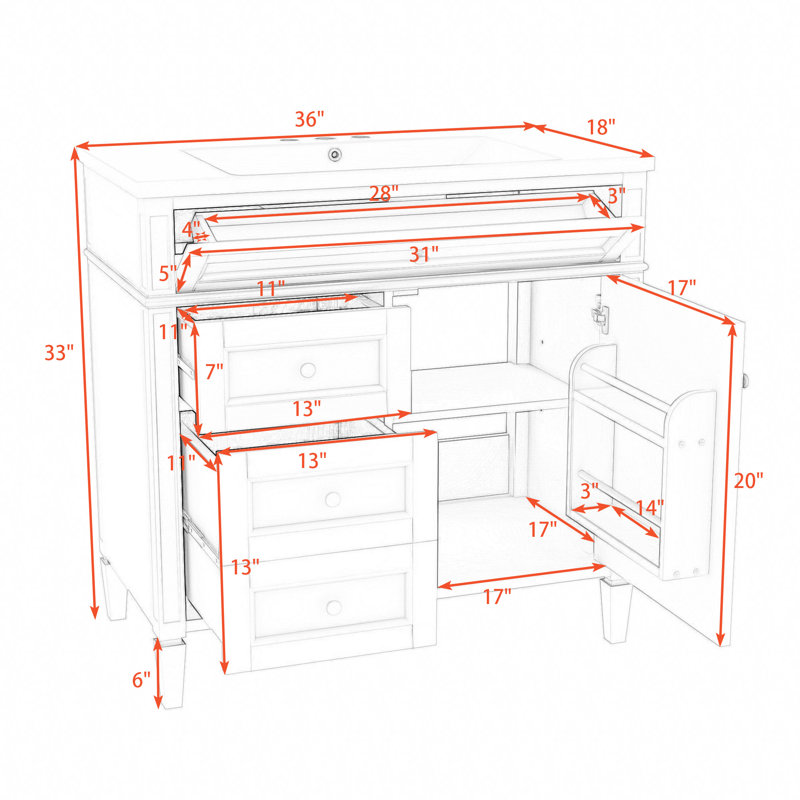 Armoire de salle de bain 2 tiroirs avec lavabo supérieur en bois Serish, Bleu