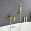 Robinet de baignoire mural à poignée simple avec douche à main-131587494
