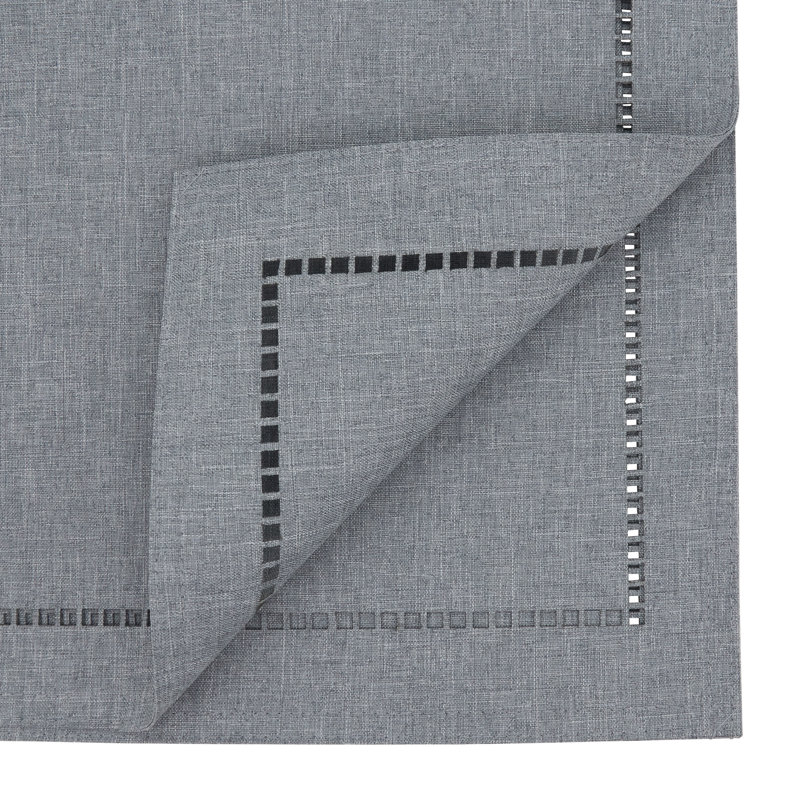 Neith Polyester Rectangle Table Runner, Gray, 54" x 14"