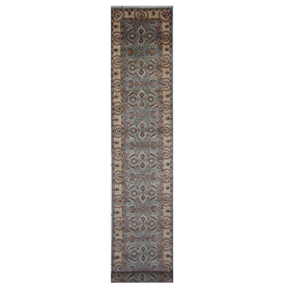Tapis unique olive, brun et ivoire de 2 pi 11 po x 6 pi 11 po