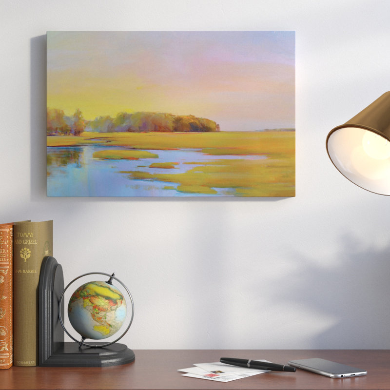 Summer Marsh II, peinture sur toile tendue, H 8 po x l 12 po x P 0,75 po