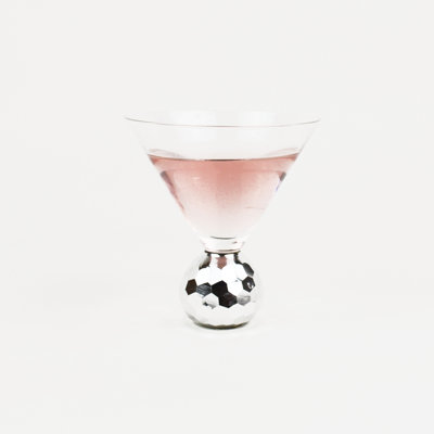 Verre à martini disco argenté martelé