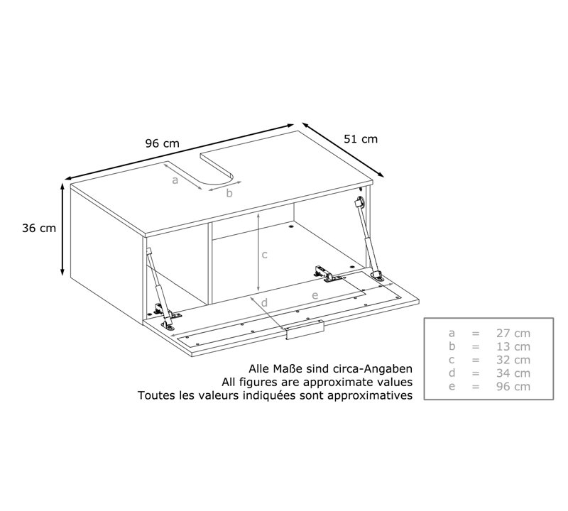 Kerner 960mm Wall Mounted Vanity Unit, Black