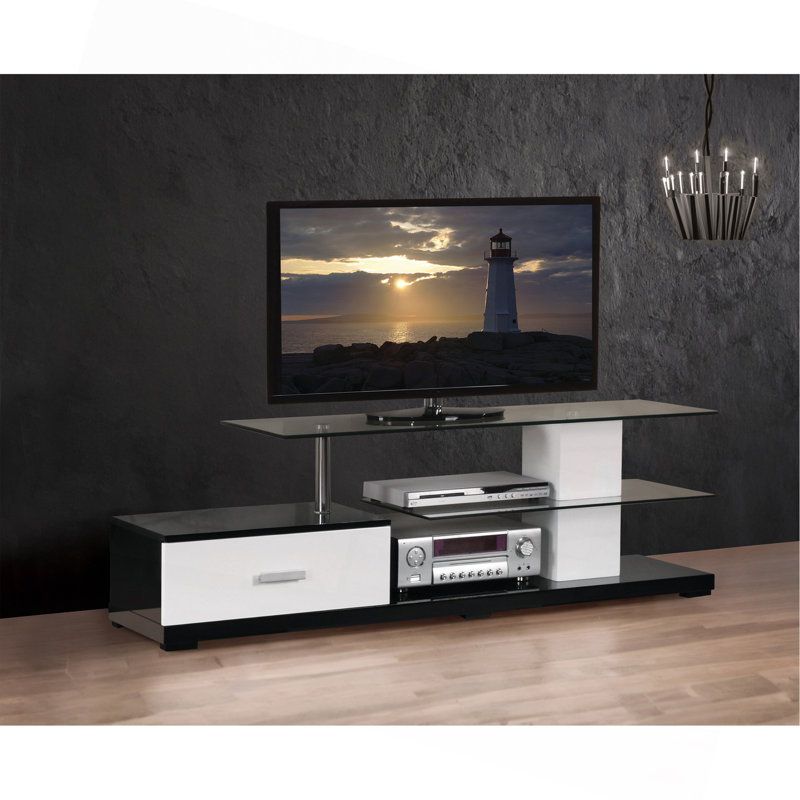 Meuble télé polyvalent rectangulaire avec plusieurs options de rangement pour votre divertissement