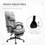 Fauteuil de bureau pivotant en tissu à haut dossier avec repose-pieds rétractable à hauteur réglable, appui-tête et accoudoir rembourré-812960261