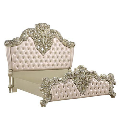 Vegan Leather Wingback Bed