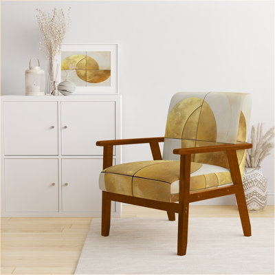 Abstract Modern Transitional Upholstered Chair - Golden Intersection IV Arm Chair