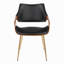 Chaises de salle à manger contemporaines avec similicuir rembourré et pieds en métal - ensemble de 2