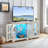 59.06''W Display Cabinet With Adjustable Shelf For Book And Collection Storage And LED Light(White)-121448665