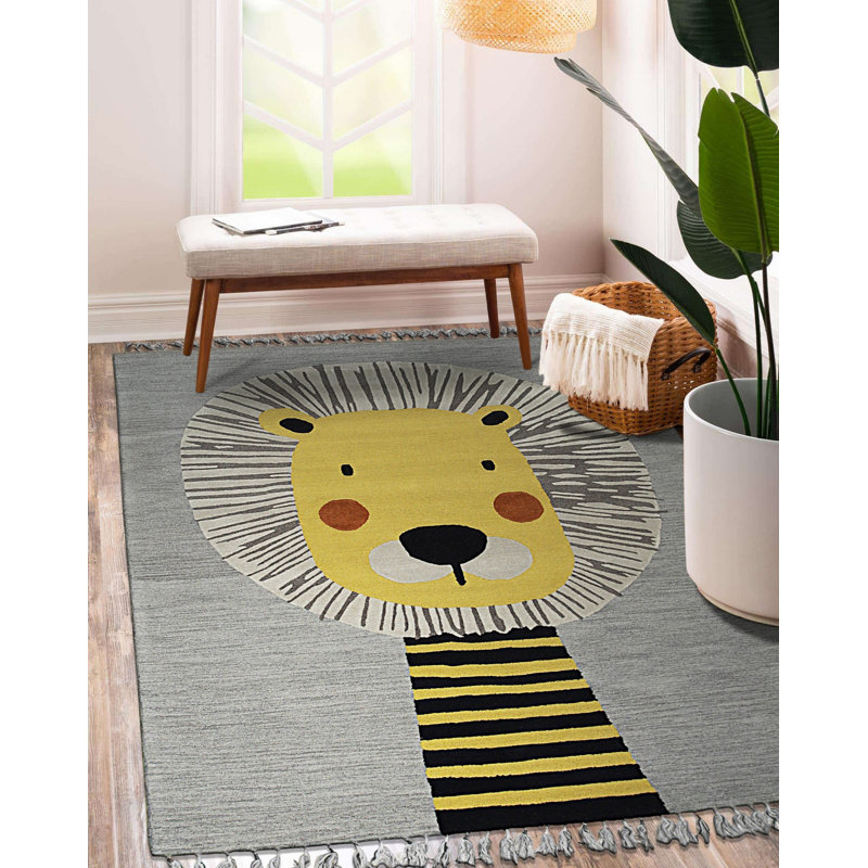 Gray Transitional Animal Children Tufted Area Rug , Fun and Stylish Rug for Adding Comfort and Playful Charm to Kids' Rooms, Playrooms, or Nursery Décor