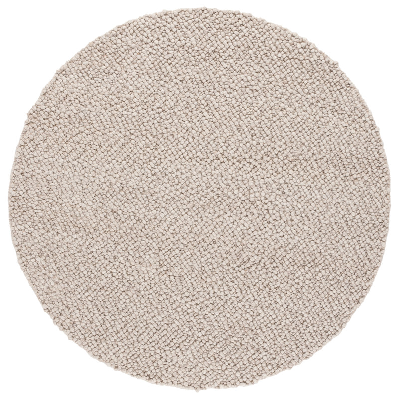 Natura Hand Woven Wool/Viscose/Cotton Rug in Beige, Round 6'