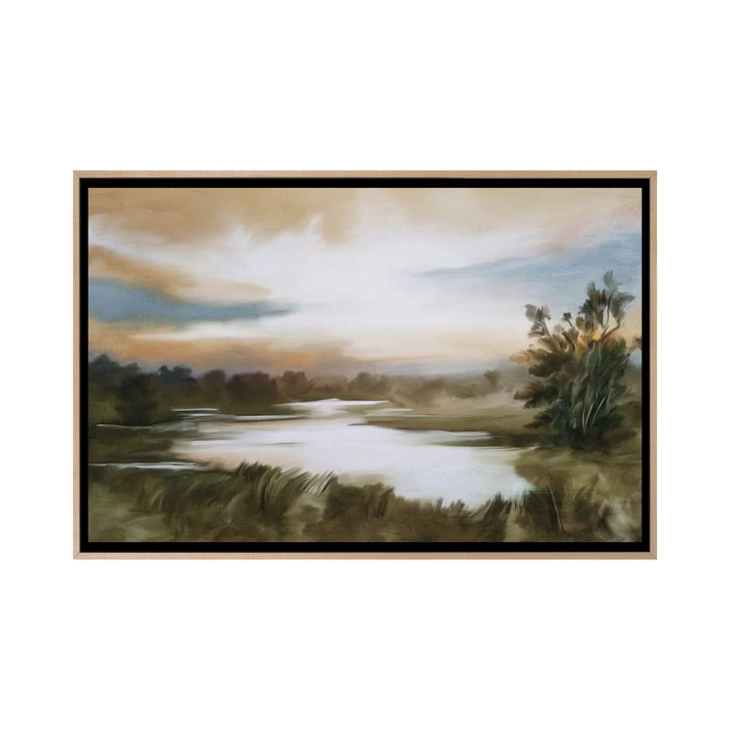 Print, 45.72 cm H x 66.04 cm W x 4.445 cm D, Natural Wood