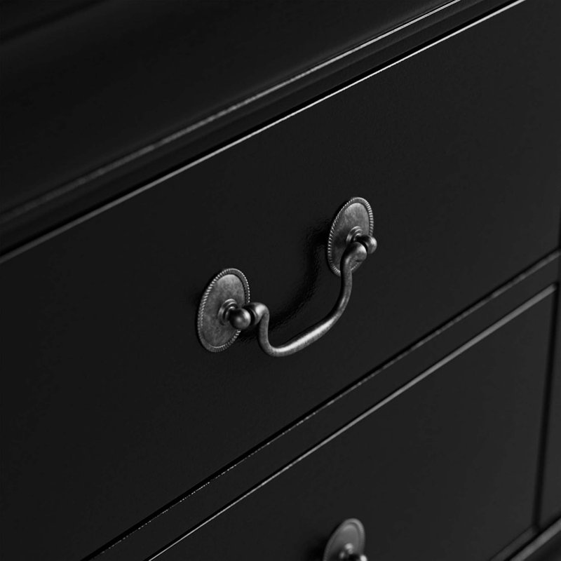 Boîtier de table de chevet à l'épreuve de la poussière avec tiroirs en queue d'aronde de style transitionnel 1Pc, Noir