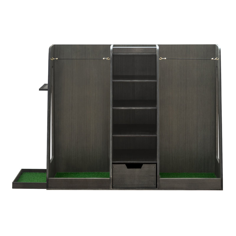Golf Organizer Premium Wooden Golf Bag Organizer and Storage Rack