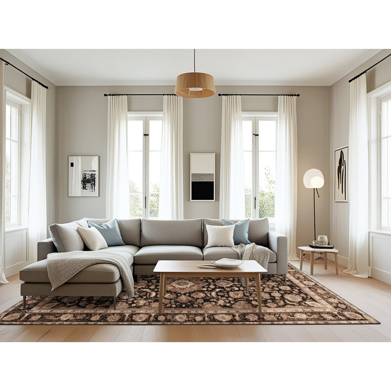 Tapis brun lavable à la machine, Rectangle 6 pi x 9 pi