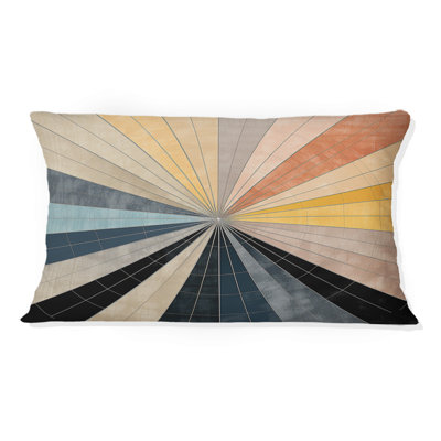 Mid-Century New Balance Abstract Geometrics III - Abstract Midcentury Printed Throw Pillow