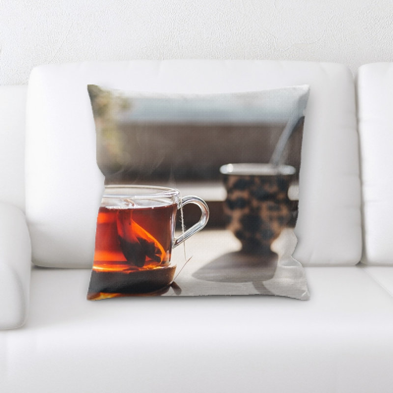 Tea Microsuede Reversible Throw Pillow