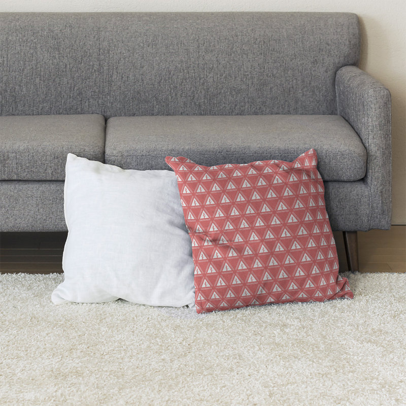 Coussin décoratif à motif d’arbre minimaliste classic Barbra, Bourre en polyester, Coral Tree Red, 36 po x 36 po