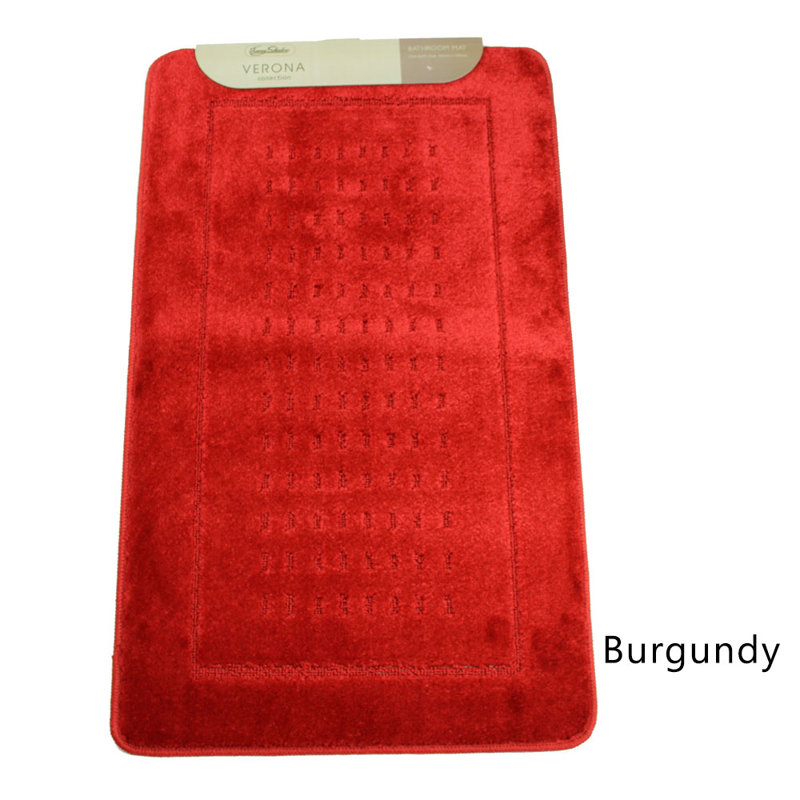 Abidah Non-Slip Bath Rug, Burgundy