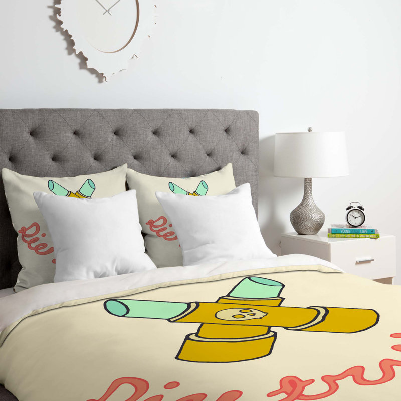 Ensemble de housse de couette à essai de filière, Housse de couette pour grand lit et 2 taies décor