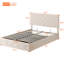 Lit plateforme tapissier avec système de rangement hydraulique