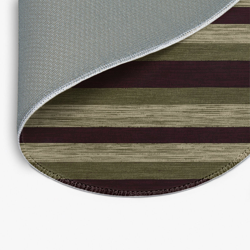 Tapis intérieur / extérieur noir HorizontalStripes, Rond 5 pi