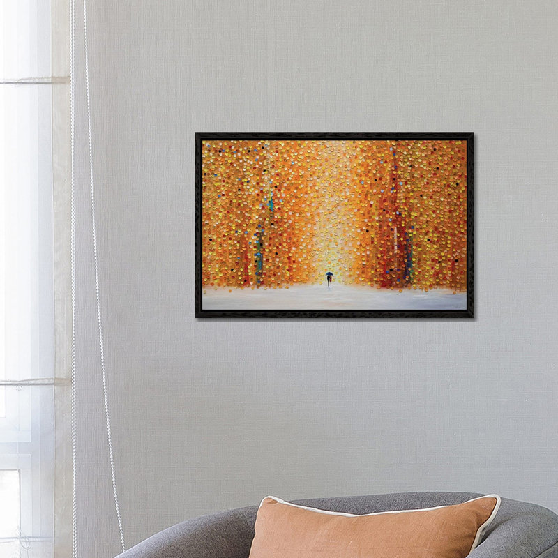 Our Rainy Sunset by Ekaterina Ermilkina - Painting on Canvas, Black Framed, 66.04 cm H x 45.72 cm W