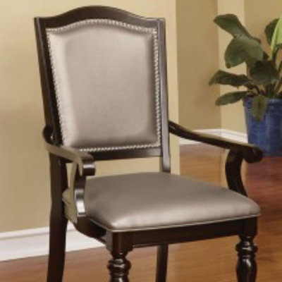 Fauteuil en simili cuir brun Anlin