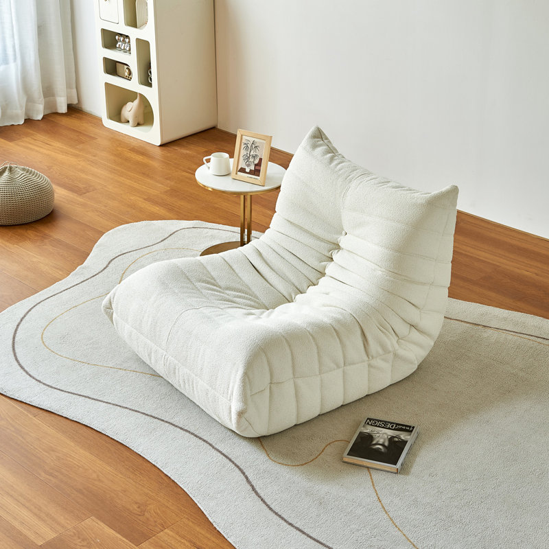 Fauteuil à billes Teddy, Peluche beige
