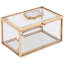 Rectangular Glass Jewellery Box in Gold with Agate Crystal