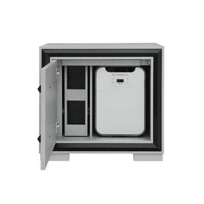 Amelia Grey-black Nightstand With Cooler And Speaker