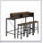 59 Inch Farmhouse Bar Table with Power Socket, LED Light, and 3 Saddle Stools for Versatile Living Spaces