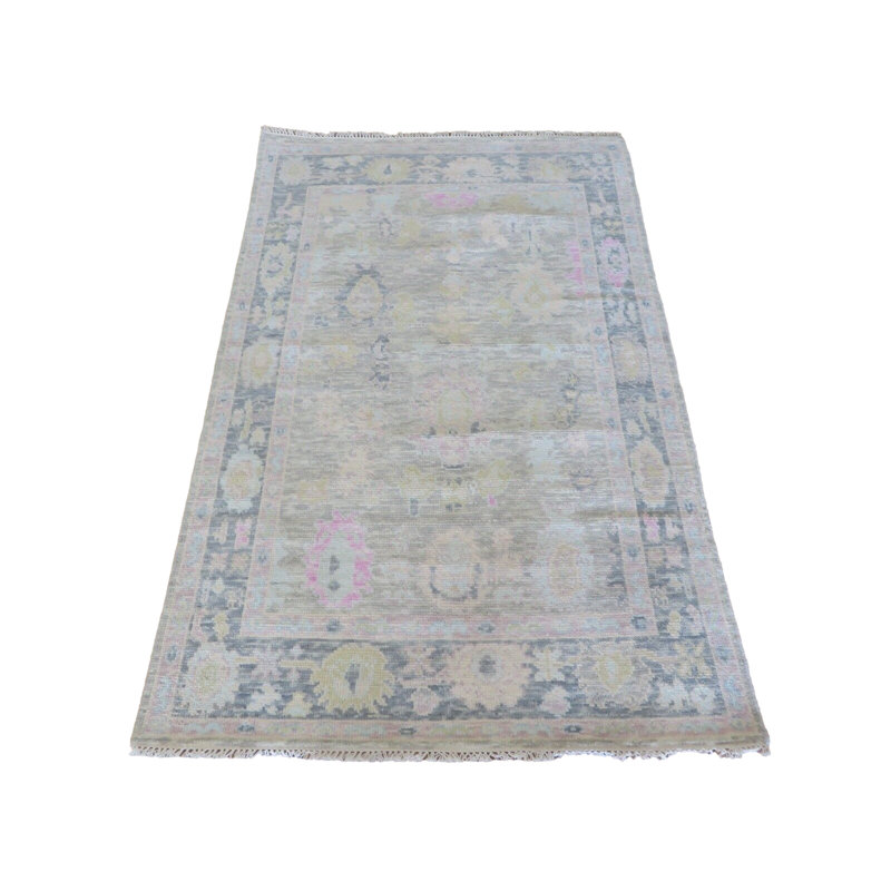 4 x 6 Hand Knotted Grey Modern Oushak Oriental Rug 142BEDB9F88743B29F477B692DFA248E