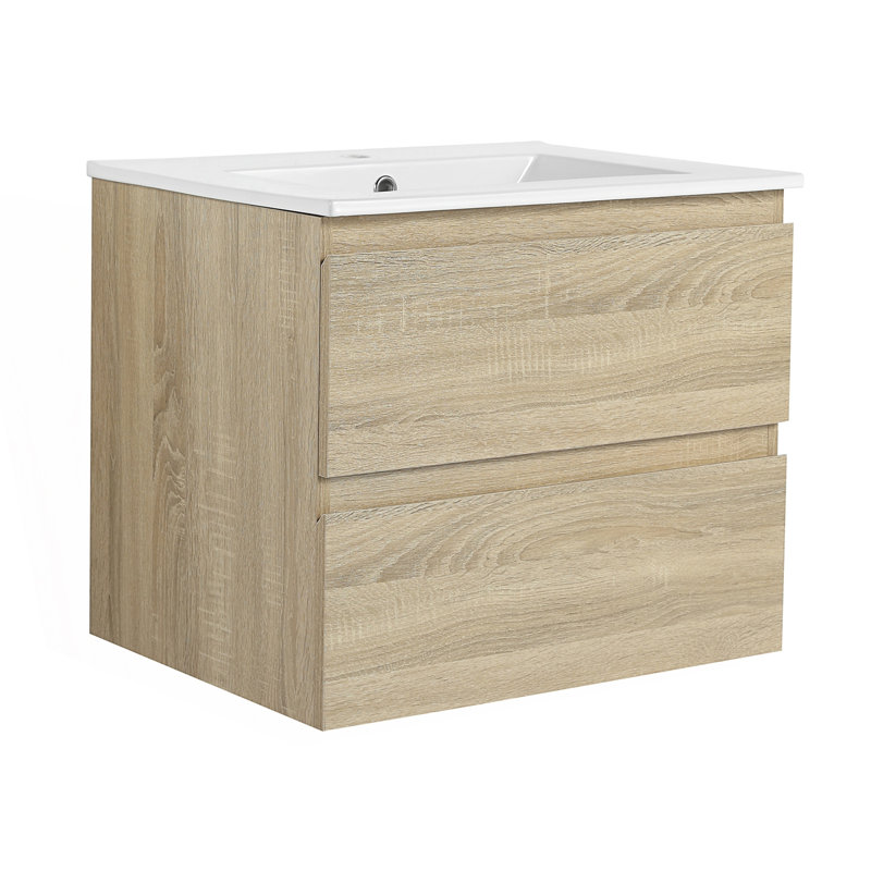 Wall-Mounted Bathroom Vanity With Ceramic Sink