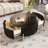 Round Coffee Table with 2 large Drawers Storage Accent Table-111115969