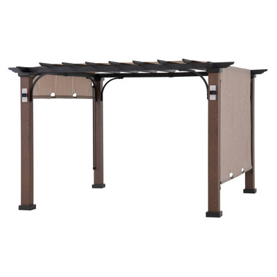 Pergola de jardin en métal avec abat-jour réglable et éclairage à DEL à énergie solaire l 11 pi x P 11 pi Sunjoy