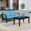 Ensemble de patio extérieur en teck pour deux personnes avec coussins et table d'appoint Polett-1778441823-1789999640-1789999641