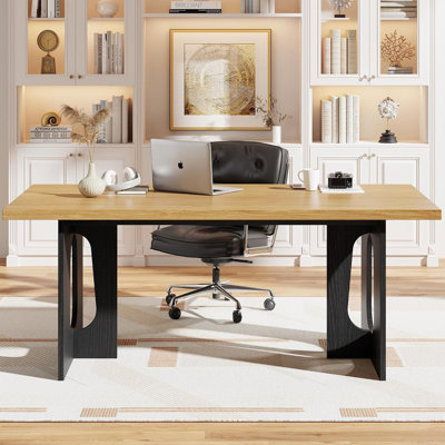71-inch Long Dining Table for 6-10 People, Extra Thickened Top & Heavy Duty Base, Modern Rectangular Kitchen Table