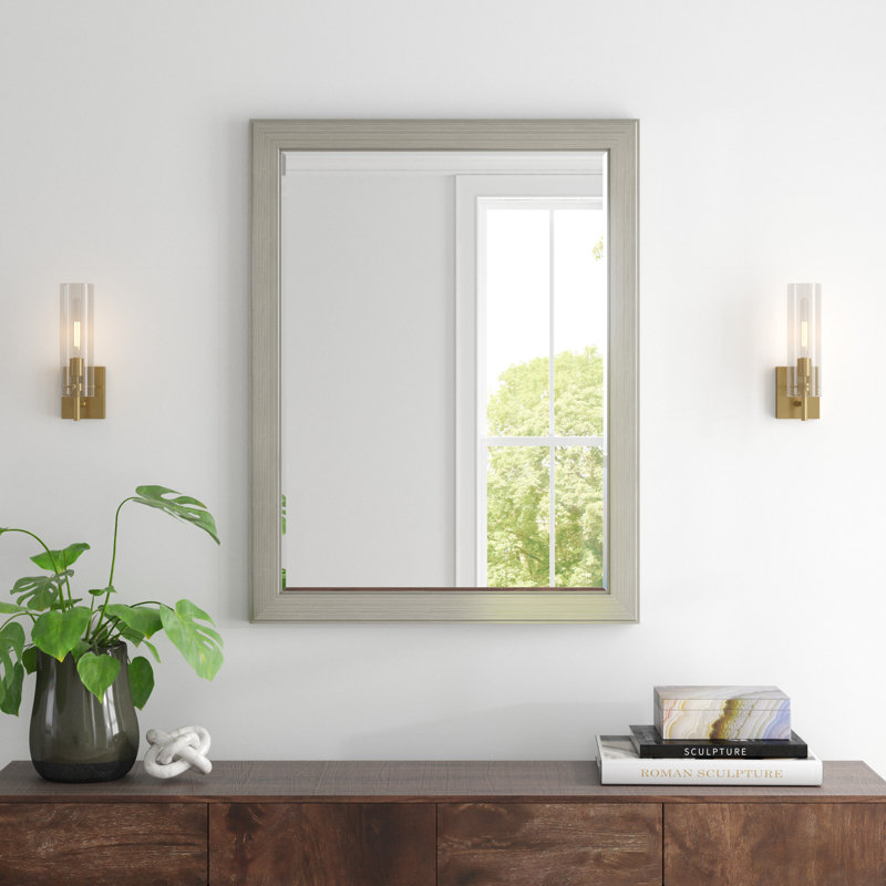 Agampreet Wood Flat Wall Mirror, 53" x 41"