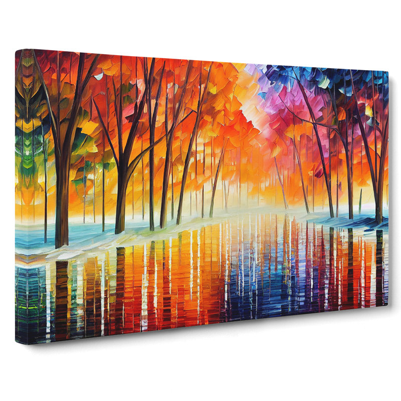 River By The Trees - Wrapped Canvas Print, 35cm H x 50cm W x 3cm D
